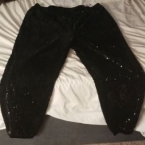 Black sequin pants